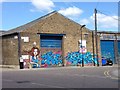 Garage unit with street art Hackney Wick