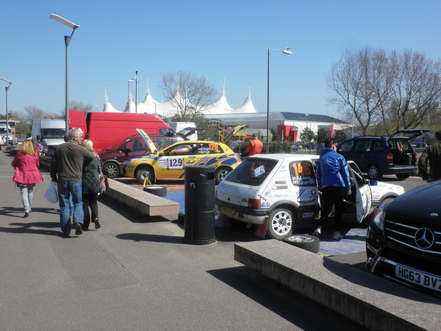 Rally cars on the seafront at Minehead