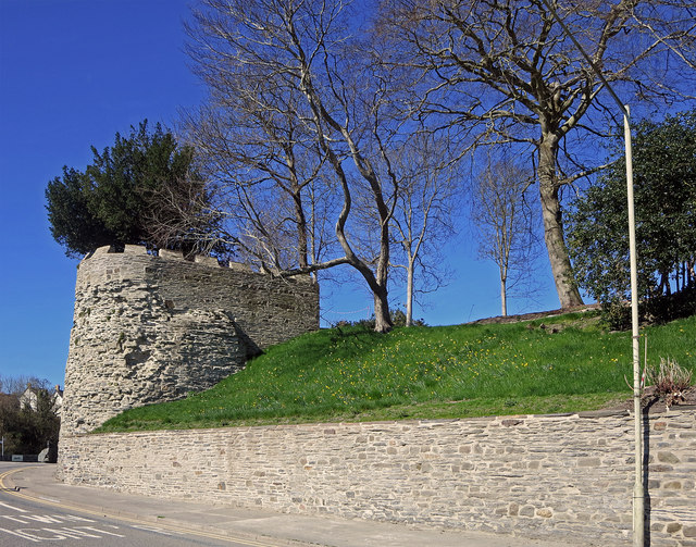 Cardigan Castle wall: south tower