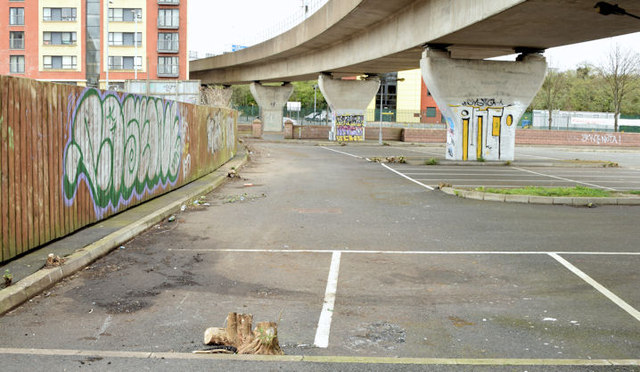Disused car park, Bridge End, Belfast (April 2015)