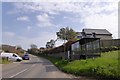 Bus shelter and houses, Hollacombe