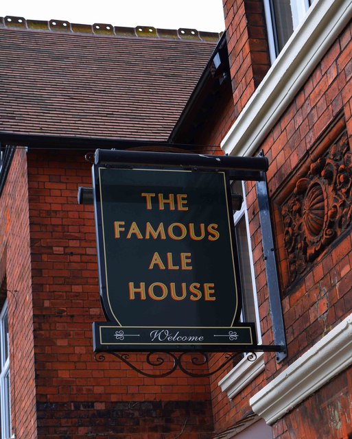 The former Famous Ale House (2) - sign, 146 Redcliffe Street, Rodbourne, Swindon