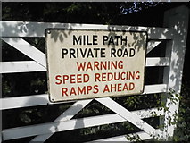 SU9857 : Sign for Mile Path, Hook Heath by David Howard