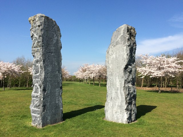 Memorial and flowering cherry trees in the Millennium Arboretum