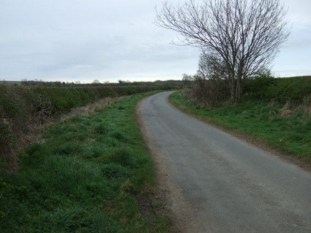 Minor road heading south east from Ulgham