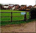 Notice at the edge of the village sports field, Westbury-on-Severn