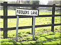 TM1573 : Fiddlers Lane sign by Geographer