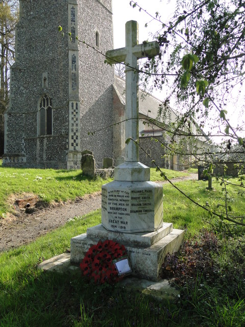 The War Memorial at Brampton St. Peter's church