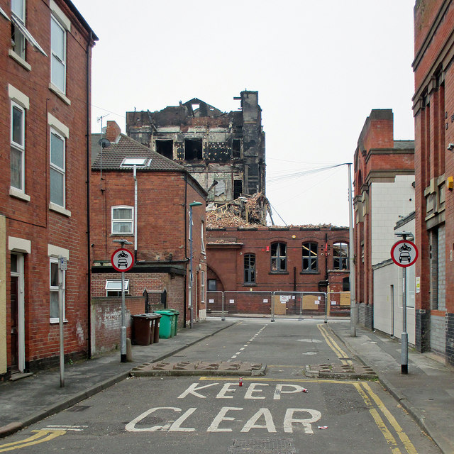 Osborne Street and the remains of the former Player's factory