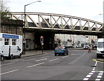SP3265 : NE side of High Street railway bridge, Royal Leamington Spa by Jaggery