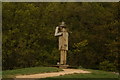 View of a wooden figure with binoculars in the children