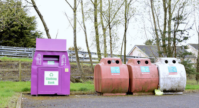 Recycling bins, Lambeg (April 2015)