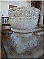 SP7702 : Bledlow - Holy Trinity - "Aylesbury" Font (2) by Rob Farrow