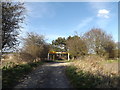 TM3956 : Byway at the entrance to Iken Cliff Picnic Site by Geographer
