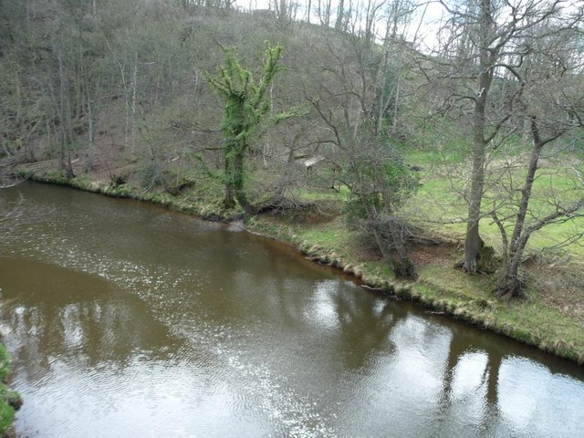 The River Esk, downstream from a railway bridge