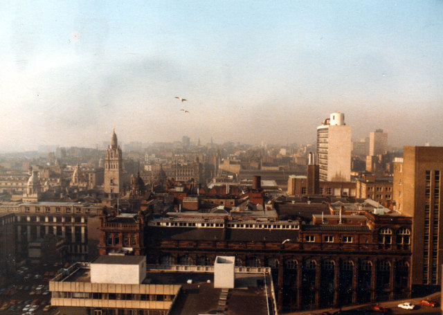 Glasgow city centre looking west, from 12th floor, 1983