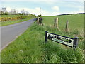 H5259 : Damaged road sign, Killadroy Road by Kenneth  Allen
