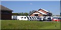 Caravans lined up for sale at Dinmore Leisure