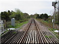 Heart of Wales Line towards Ammanford from Brynmarlais Crossing, Llandybie