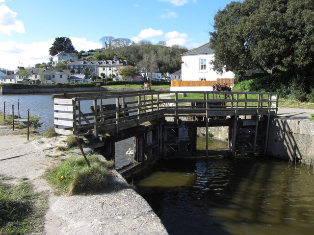 Lock gates at old Pentewan harbour