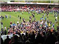 Shrewsbury fans celebrating promotion