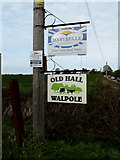 TM3674 : Farm signs at Old Hall by Geographer