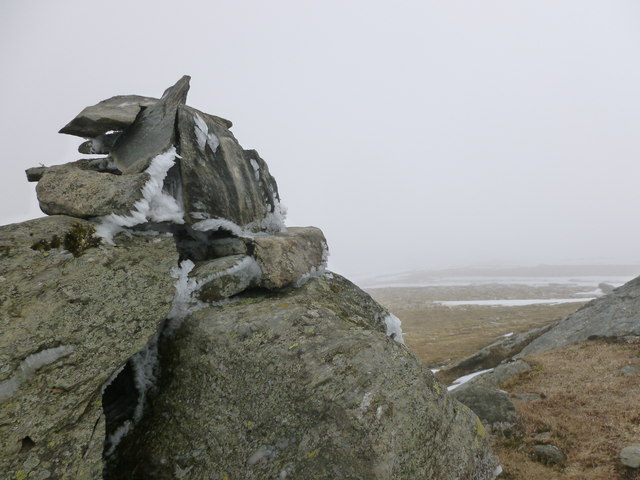 Summit outcrop, Beinn nan Imirean