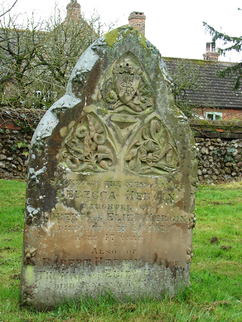 Old gravestone in St Mary's churchyard, Docking