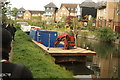 View of a dredger moored up on the Lea