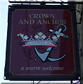 Sign for the Crown and Anchor, Horsley