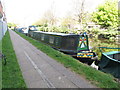 TQ2482 : Narrowboat with woodpecker painting on Paddington Arm, Grand Union Canal by David Hawgood