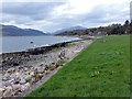 Shore and sea wall at Cove