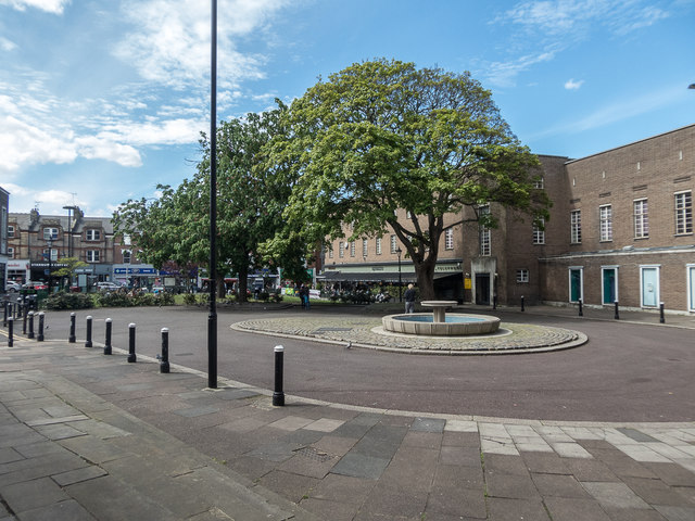 Square outside Hornsey Town Hall, London N8