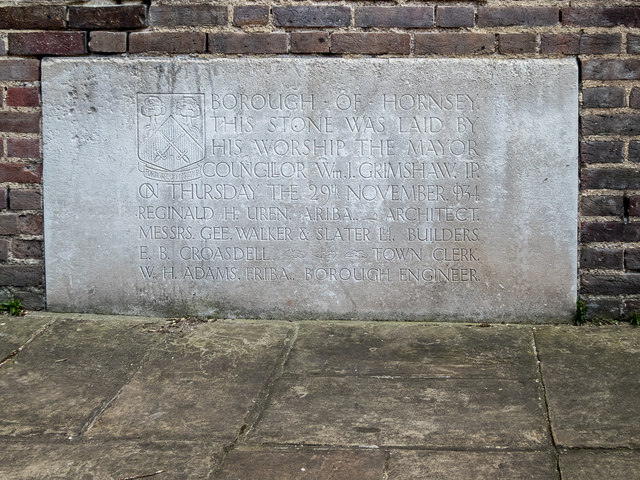 Date Foundation Stone, Hornsey Town Hall, London N8