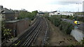 View along the Central line tracks towards London from Leyton High Road bridge