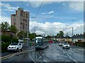 SK5535 : Test Tram on Farnborough Road by Alan Murray-Rust