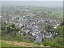SY9682 : View over Corfe Castle village from East Hill by Gareth James