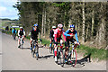 NJ1755 : Cyclists near Kellas by Anne Burgess