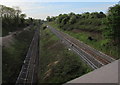 High level and low level lines towards Patchway railway station