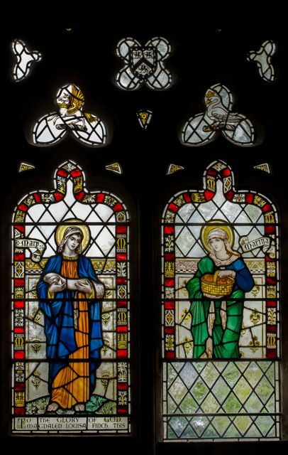 Stained glass window, Holy Cross church, Burley