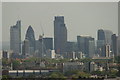 View of the Heron Tower, Gherkin, Tower 42 and Walkie Talkie from Archway Bridge