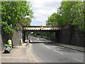 Railway bridge and street cleaners, Old Oak Common Lane