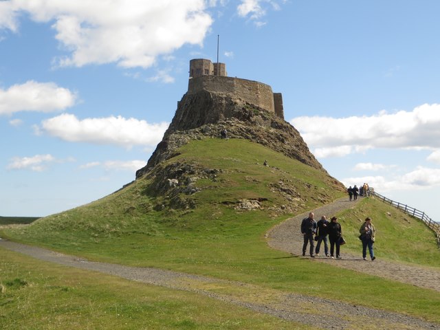 The approach to Lindisfarne Castle