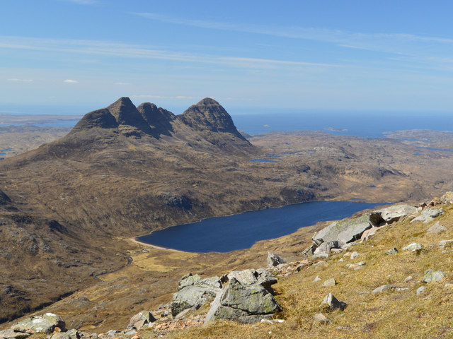 Suilven and Loch na Gainimh from south top of Canisp