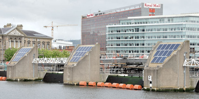 Solar panels, Lagan Weir, Belfast - May 2015(2)