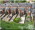 Houses in Union Road Lincoln, view from castle walls