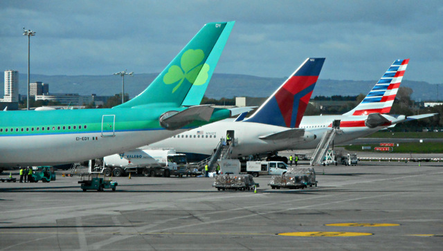 Tail fins at Dublin Airport