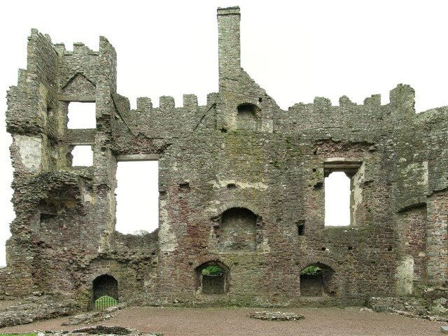 The south wall of Laugharne Castle