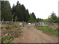 NR8353 : Gate on the forest track above Allt Romain by John Ferguson