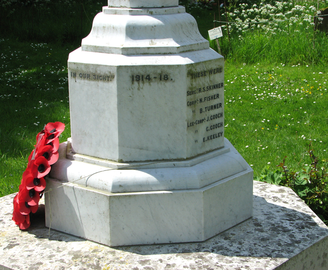 War memorial at Tibenham All Saints' church (detail)